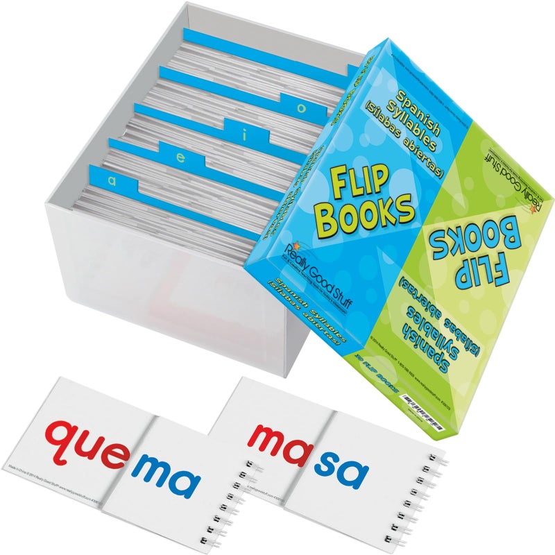 Really Good Stuff Libros de SÃ­labas (Spanish Syllable Flip Books) - 30 Flip Books - Image 1